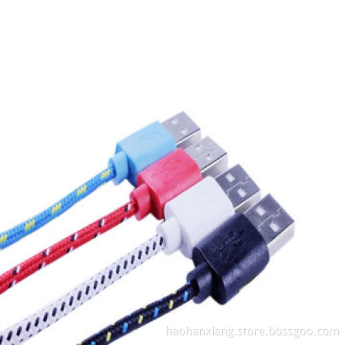Round Fabric Braided Transfer Nylon Data Cable